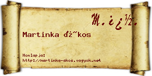Martinka Ákos névjegykártya